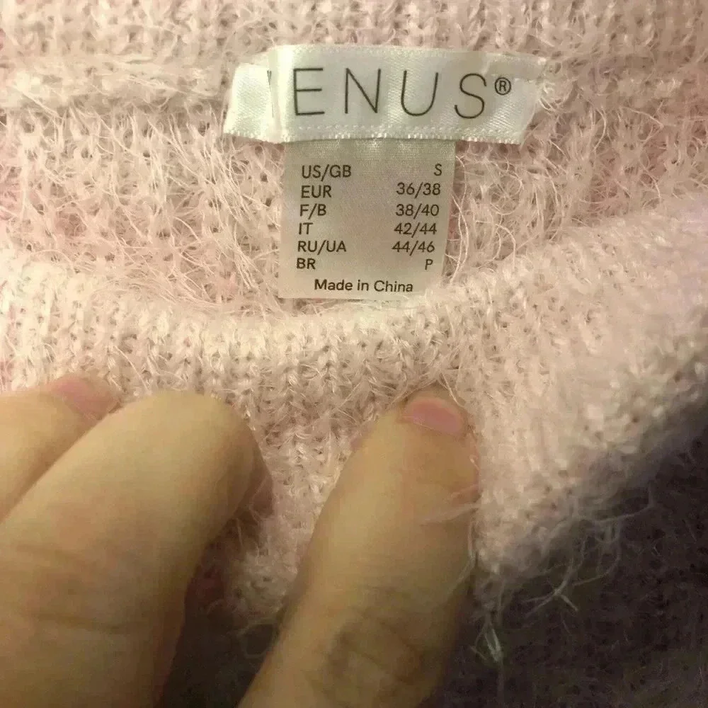 Pink mini skirt fuzzy sweater material size small